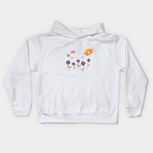 Spring Garden In Cute Hand Drawn Style Kids Hoodie